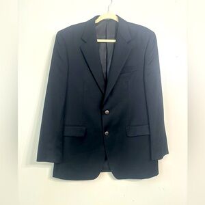 Chaps Men's 40R Wool Sport Coat/Blazer Suit Jacket Black